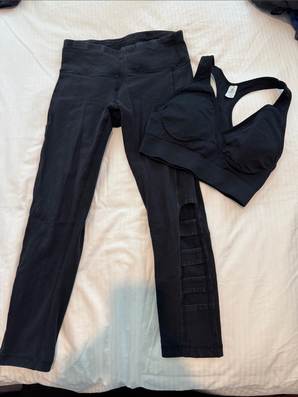 Velocity Black High-Waist Leggings with Matching Sports Bra S